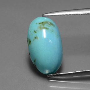 Turquesa azul natural 2,94ct, corte oval, opaco