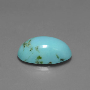 Turquesa azul natural 2,94ct, corte oval, opaco