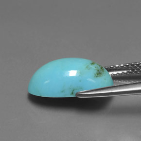 Turquesa azul natural 2,94ct, corte oval, opaco