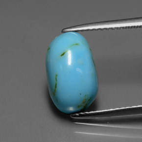 Turquesa azul natural 3,08ct, forma extravagante, opaco