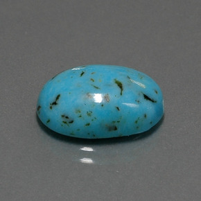 Turquesa azul natural 6,96ct, corte oval, opaco