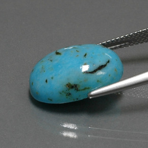 Turquesa azul natural 6,96ct, corte oval, opaco