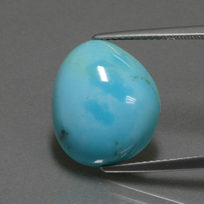 Turquesa azul natural 6,21ct, forma extravagante, opaco
