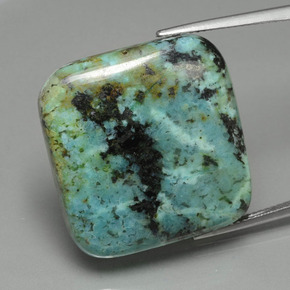 Turquesa verde natural 35,66ct, quadrado, opaco