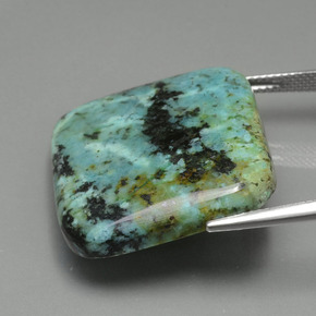 Turquesa verde natural 35,66ct, quadrado, opaco