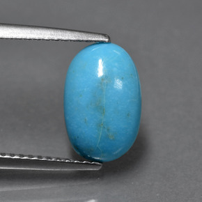 Turquesa azul natural 1,74ct, corte oval, opaco