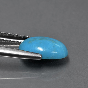 Turquesa azul natural 1,74ct, corte oval, opaco