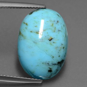 Turquesa azul natural 7,13ct, corte oval, opaco
