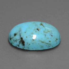 Turquesa azul natural 7,13ct, corte oval, opaco