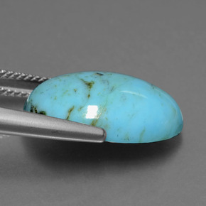 Turquesa azul natural 7,13ct, corte oval, opaco