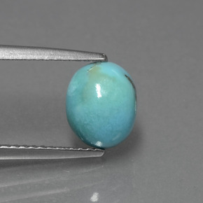Turquesa verde natural 1,27ct, corte oval, opaco