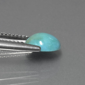 Turquesa verde natural 1,27ct, corte oval, opaco