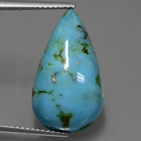 Turquesa azul natural 8,46ct, formato de pêra, opaco