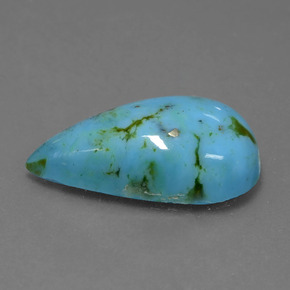 Turquesa azul natural 8,46ct, formato de pêra, opaco