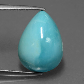 Turquesa azul natural 5,14ct, formato de pêra, opaco