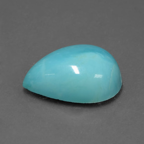 Turquesa azul natural 5,14ct, formato de pêra, opaco