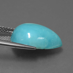 Turquesa azul natural 5,14ct, formato de pêra, opaco
