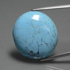 Turquesa azul natural 20,47ct, corte oval, opaco