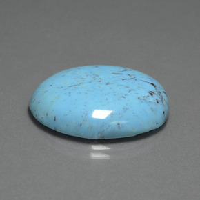 Turquesa azul natural 20,47ct, corte oval, opaco