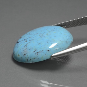 Turquesa azul natural 20,47ct, corte oval, opaco