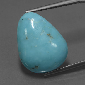 Turquesa azul natural 16,07ct, formato de pêra, opaco