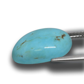 Turquesa azul natural 7,21ct, forma extravagante, opaco