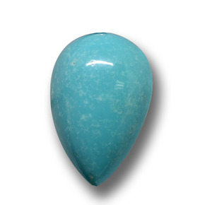 Turquesa azul natural 4,42ct, formato de pêra, opaco