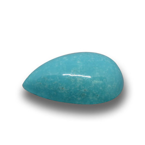 Turquesa azul natural 4,42ct, formato de pêra, opaco