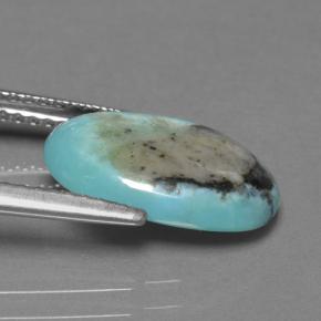 Turquesa azul natural 2,72ct, corte oval, opaco