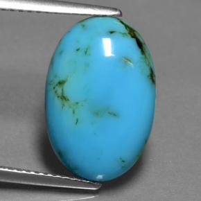Turquesa azul natural 4,42ct, corte oval, opaco