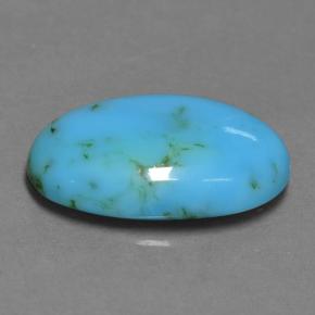 Turquesa azul natural 4,42ct, corte oval, opaco