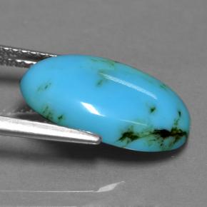 Turquesa azul natural 4,42ct, corte oval, opaco