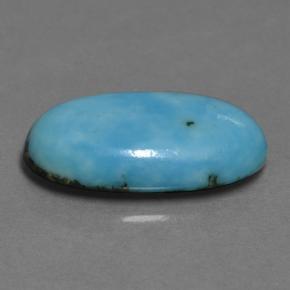 Turquesa azul natural 5,20ct, corte oval, opaco