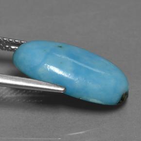Turquesa azul natural 5,20ct, corte oval, opaco