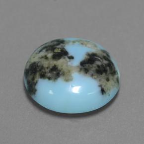 Turquesa azul natural 2,87ct, corte redondo, opaco
