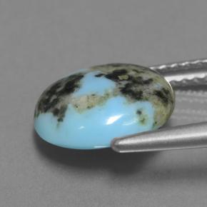 Turquesa azul natural 2,87ct, corte redondo, opaco