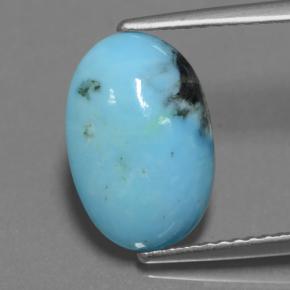 Turquesa azul natural 2,40ct, corte oval, opaco