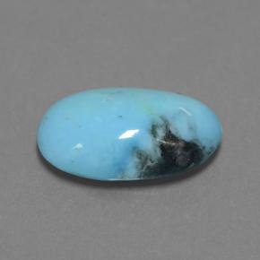 Turquesa azul natural 2,40ct, corte oval, opaco