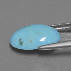 Turquesa azul natural 2,40ct, corte oval, opaco
