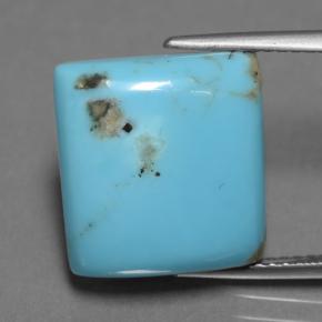Turquesa azul natural 9,94ct, quadrado, opaco