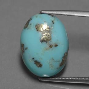 Turquesa Azul Natural 8.44ct, Corte Oval, Opaco