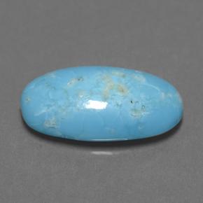 Turquesa azul natural 2,85ct, corte oval, opaco