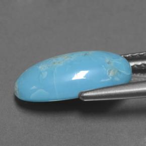 Turquesa azul natural 2,85ct, corte oval, opaco
