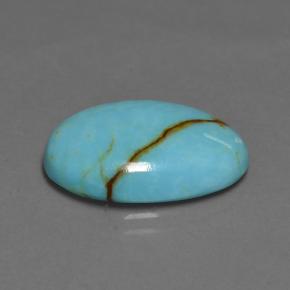 Turquesa azul natural 7,75ct, corte oval, opaco