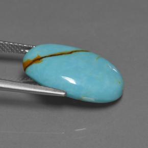 Turquesa azul natural 7,75ct, corte oval, opaco