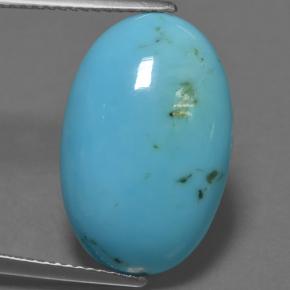 Turquesa azul natural 8,57ct, corte oval, opaco