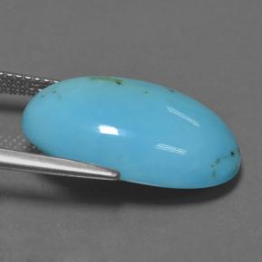 Turquesa azul natural 8,57ct, corte oval, opaco