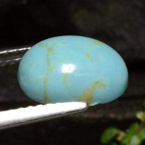 Turquesa azul natural 1,72ct, corte oval, opaco