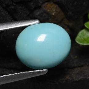 Turquesa azul natural 1,11ct, corte oval, opaco