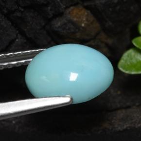 Turquesa azul natural 1,11ct, corte oval, opaco